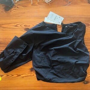 Zara one sleeve black top (size M)